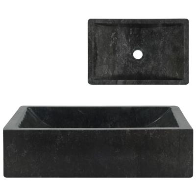 VidaXL Gootsteen 45x30x12 cm marmer hoogglans zwart