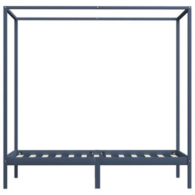 Hemelbedframe massief grenenhout grijs 90x200 cm Hemelbedframe massief grenenhout grijs 90x200 cm