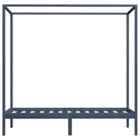 Hemelbedframe massief grenenhout grijs 90x200 cm - thumbnail