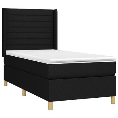 Boxspring met matras en LED stof zwart 90x190 cm