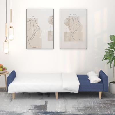 Slaapbank 2-zits stof blauw