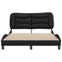 Bedframe zonder matras "Hvar" kunstleer zwart 140x190 cm - thumbnail