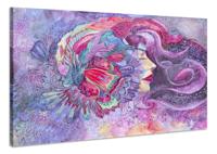 Schilderij - Kleurrijke Vrouw, Lichte kleuren, Premium Print - thumbnail