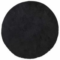 Hoogpolig vloerkleed NAVARRA 120x120 cm polyester zwart - thumbnail