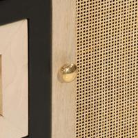 Dressoir 55x30x76 cm massief mangohout en ijzer zwart - thumbnail
