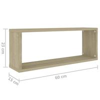 Wandschappen kubus 4 st 60x15x23 cm bewerkt hout sonoma eiken - thumbnail