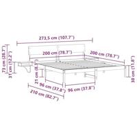 Bedframe met hoofdeinde Wit Massief grenenhout - thumbnail