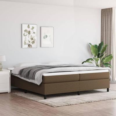 Boxspring met matras stof donkerbruin 200x200 cm
