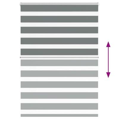 Zebra rolgordijn 130x150 cm stofbreedte 125,9 cm donkergrijs