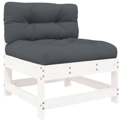 8-delige Loungeset met kussens massief hout wit