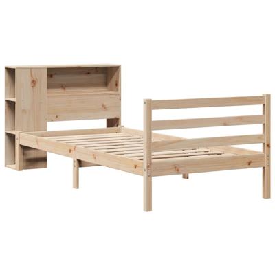 Bed met boekenkast zonder matras massief grenenhout 100x200 cm - thumbnail
