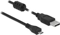 Delock USB-kabel USB 2.0 USB-A stekker, USB-micro-B stekker 0.50 m Zwart Met Ferrietkern 84900 - thumbnail