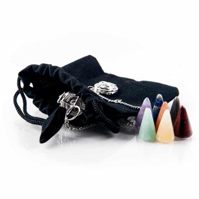 Pendel Edelsteen Choku Rei met 7 Chakra Stenen