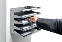 Durable Sorteerstation | 8 vakken | H540xB360xD250mm | staalplaat lichtgrijs, RAL 7035 | 1 stuk - 336110 336110 - thumbnail