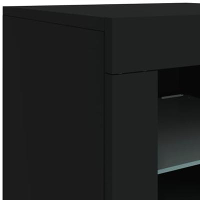 Dressoir met LED-verlichting 162x37x67 cm zwart