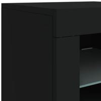 Dressoir met LED-verlichting 162x37x67 cm zwart - thumbnail