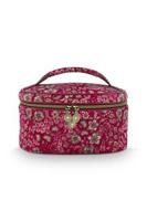 Pip Studio Pip Studio Cleo Beauty Case Quilted Daisy Dreams Red 26x16x16cm - thumbnail