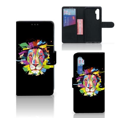 Xiaomi Mi Note 10 Lite Leuk Hoesje Lion Color | Portemonnee hoesje Xiaomi Mi Note 10 Lite Leuk Hoesje Lion Color | Portemonnee hoesje
