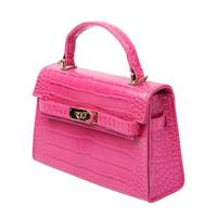 Pinned by K handtas Daanie met crocoprint fuchsia - thumbnail