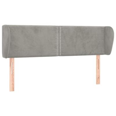 Hoofdbord met randen 147x23x78/88 cm fluweel lichtgrijs