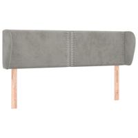 Hoofdbord met randen 147x23x78/88 cm fluweel lichtgrijs - thumbnail