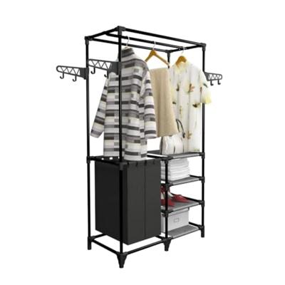 Kledingrek 87x44x158 cm staal en ongeweven stof zwart Kledingrek 87x44x158 cm staal en ongeweven stof zwart