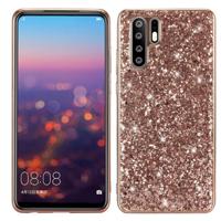 Glitter poeder schokbestendig TPU Case voor Huawei P30 Pro (Rose goud) - thumbnail