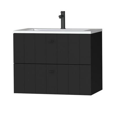 Tiger Maryport Meubelset 80 cm met 2 lades Mat zwart incl Quadro wastafel Hoogglans wit - 1496018915 Tiger Maryport Meubelset 80 cm met 2 lades Mat zwart incl Quadro wastafel Hoogglans wit - 1496018915