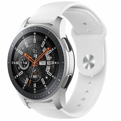 By Qubix - Compatible met Garmin Forerunner 255 - Rubberen sportband - Wit - Compatible Garmin bandje - Bandbreedte: 22mm