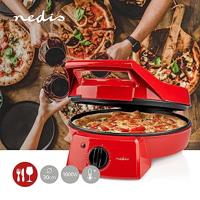 Nedis Pizzamaker en Grill | 30 cm | Regelbare temperatuur | 1800 W | 1 stuks - FCPM100FRD FCPM100FRD - thumbnail