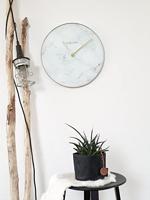 NeXtime ne-8189wi wandklok marble ø 40 cm wit - thumbnail