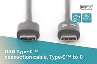 DIGITUS USB 2.0 aansluitkabel - 1.0 m - USB C (St) naar USB C (St) - 480 Mbit/s - Type-C kabel - afgeschermd - zwart - thumbnail