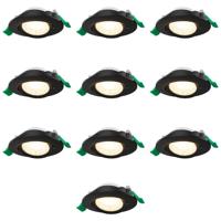 Set van 10 Prado dimbare LED-inbouwspots - 6 watt 570 lumen - CCT instelbare lichtkleur 2700K/4000K/6000K - Lage inbouwdiepte 25 mm - Rond - IP20 voor gebruik binnenshuis - Zwart - thumbnail
