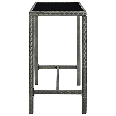 VidaXL Tuinbartafel 130x60x110 cm poly rattan en glas grijs VidaXL Tuinbartafel 130x60x110 cm poly rattan en glas grijs