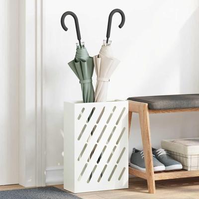 VidaXL Paraplu standaard wit 28 x 12 x 41 cm staal VidaXL Paraplu standaard wit 28 x 12 x 41 cm staal
