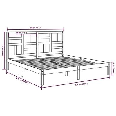 Bedframe zonder matras massief hout 200x200 cm