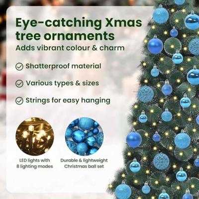 VidaXL Kunstmatige voorverlichte kerstboom met bal set groen 120 cm VidaXL Kunstmatige voorverlichte kerstboom met bal set groen 120 cm