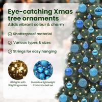 VidaXL Kunstmatige voorverlichte kerstboom met bal set groen 120 cm - thumbnail