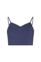 Like Flo winter crop top meisjes teens - vany blauw - Emille - gestreept - thumbnail