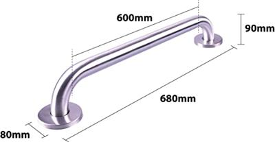 Handgreep RVS met geborstelde afwerking | Lengte: 68 cm | Wandbeugels | Schroefmontage | Geschikt voor bad, douche en toilet Handgreep RVS met geborstelde afwerking | Lengte: 68 cm | Wandbeugels | Schroefmontage | Geschikt voor bad, douche en toilet