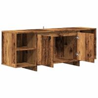 Tv-meubel 130x35x50 cm bewerkt hout oud houtkleurig - thumbnail