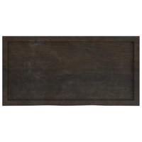 Tafelblad 100x50x6 cm behandeld massief eikenhout donkergrijs - thumbnail