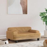 Hondenmand 70x45x30 cm fluweel bruin - thumbnail