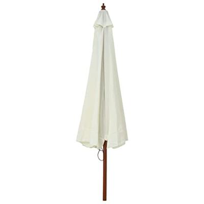 VidaXL Parasol met houten paal 330 cm zandwit