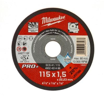 Milwaukee Dunne metaaldoorslijpschijven PRO+ SCS 41/115 x 1,5 x 22 mm - 4932451486