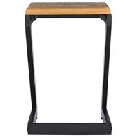 Salontafel 30x30x50 cm massief teakhout en polyresin - thumbnail