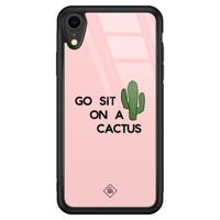 iPhone XR glazen hardcase - Go sit on a cactus - thumbnail