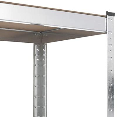 VidaXL Werktafel 5-laags met schappen staal & bewerkt hout zilverkleur