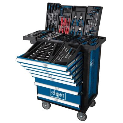 Scheppach TW1000 Gevulde gereedschapswagen met 7 lades - 263-dlg - 5909304900 Scheppach TW1000 Gevulde gereedschapswagen met 7 lades - 263-dlg - 5909304900