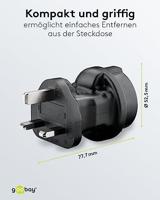 Goobay 95307 Reisadapter voor Engeland UK/reisstekker stopcontact/geaarde contactdoos naar UK 3-pins stekker (type G) / Travel Adapter/netadapter/zwart - thumbnail